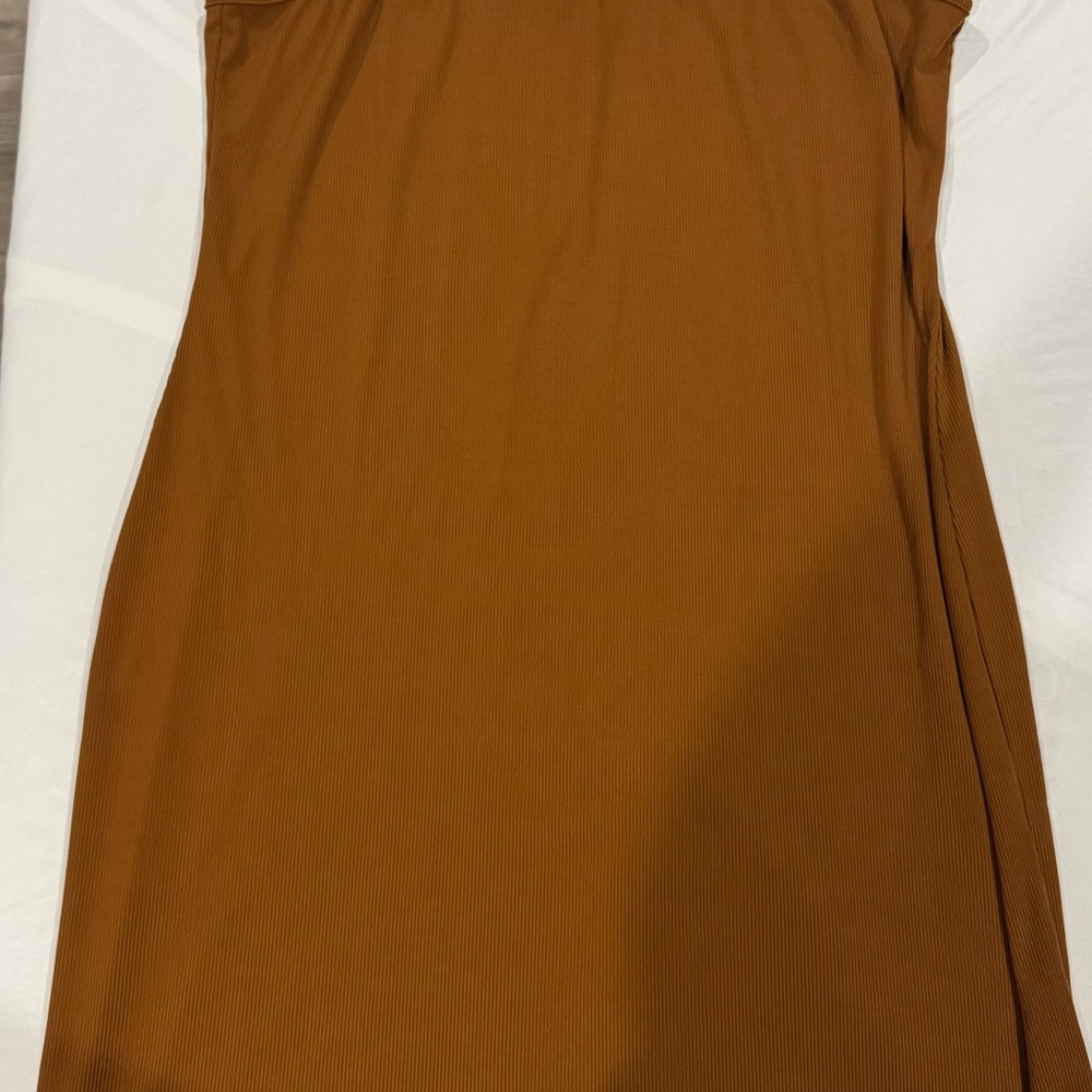 SHEIN Strapless Tan Dress
